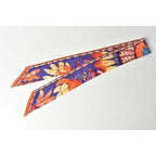 Hermes Twillye Scarf Silk Twill With Feather Motif Purple Orange Multi — view 2