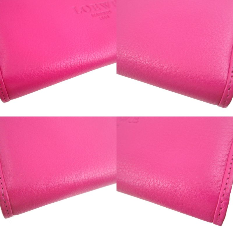 Loewe Heritage Leather Pink Round Zipper Long Wallet 1223 — view 6