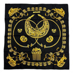 Hermes Carre 90 les Cavaliers D'Or Golden Knight Scarf Silk Gold Black — view 2
