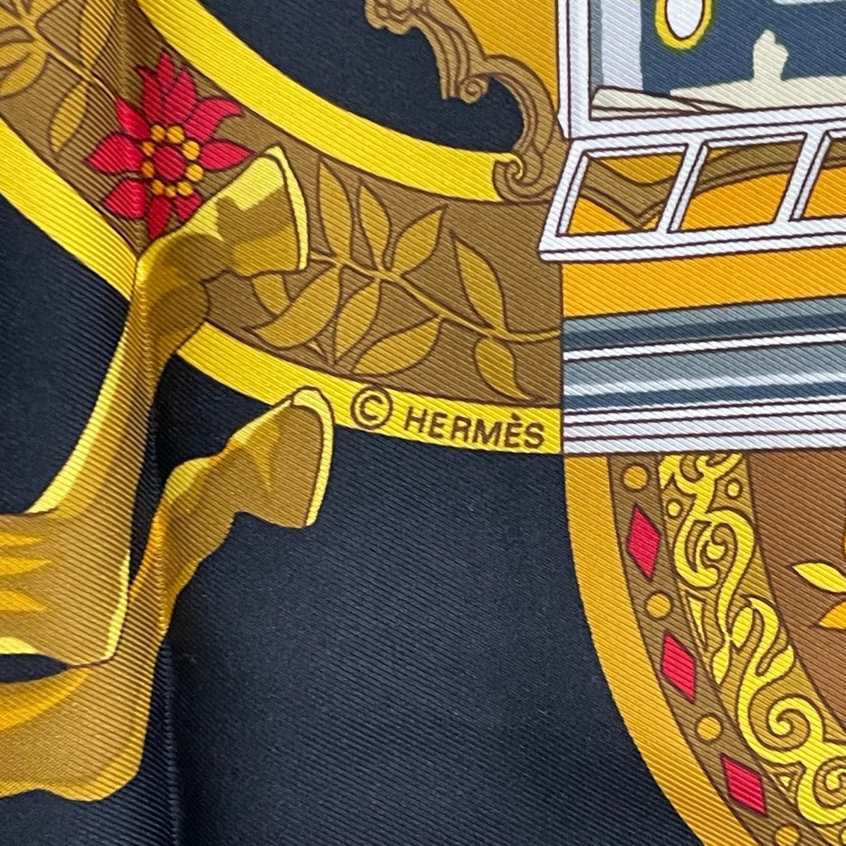 Hermes Scarf Silk Carre 90 in Salzburg Black — view 9