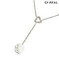 Chanel Camellia Diamond Necklace 41.5 cm 18k WG White Gold 750 Agete Flower