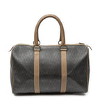 Dior Vintage Small Travel Boston Dark Gray Brown Honeycomb Canvas Shoulder Bag — view 5