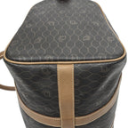 Dior Vintage Small Travel Boston Dark Gray Brown Honeycomb Canvas Shoulder Bag — view 8