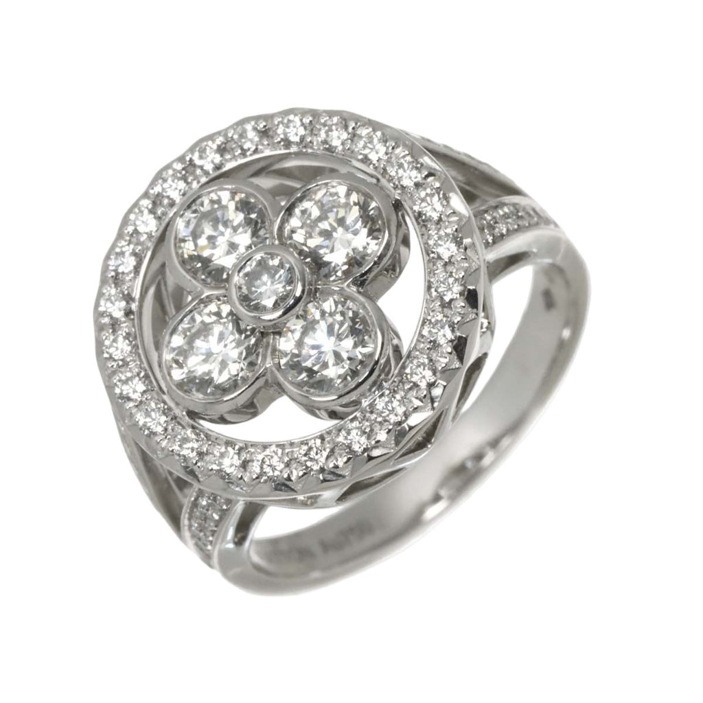 Louis Vuitton Bague Blossom GM 49 Ring Diamond 18k White Gold