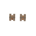 Hermes Mini Pop Earrings Metal Pink Gold Brown Marron Glace