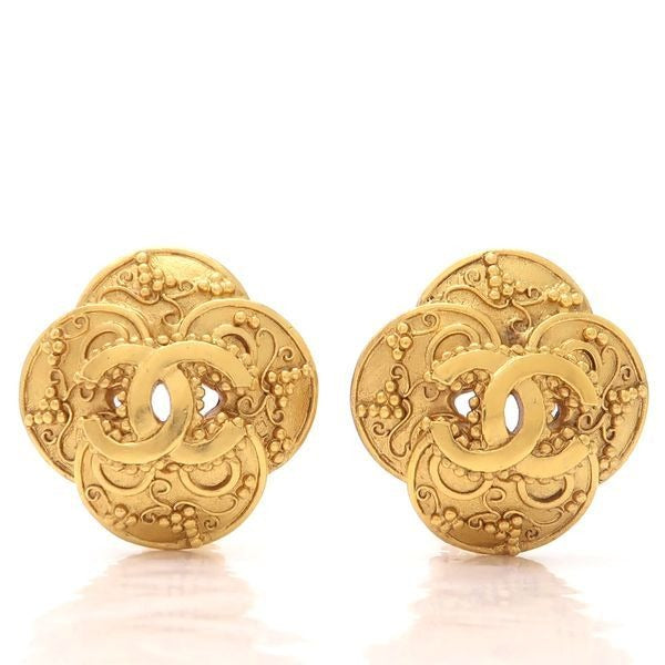 Chanel Earrings 96 A Vintage Coco Mark GP Flower