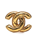 Chanel CC Logo Quilted Brooch Gold Plated