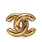Chanel CC Logo Quilted Brooch Gold Plated
