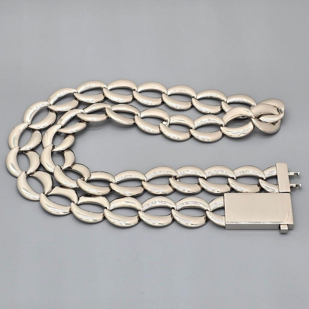 Dior Box Logo Chain Link Necklace Silver — view 5