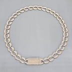 Dior Box Logo Chain Link Necklace Silver