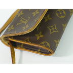Louis Vuitton LV Pochette Twin GM Monogram 2-Way Shoulder Bag Clutch Brown — view 7