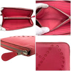 Hermes Round Zipper Long Wallet Azap Pink Rose Lipstick — view 3
