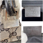Gucci One Shoulder Bag GG Canvas Nylon Leather Dark Brown Hobo Soho — view 8
