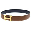 Hermes Constance Belt Taurillon Gold Leather Brown