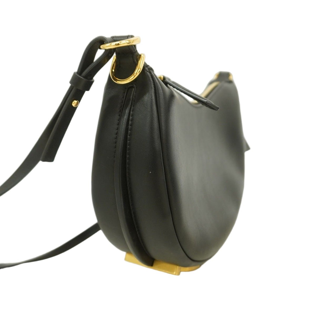 Fendi Shoulder Bag Graffiti Leather Black Gold — view 2