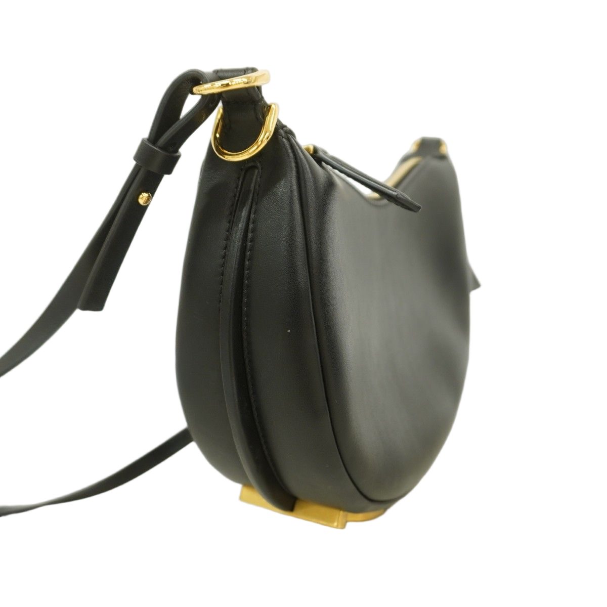 Fendi Shoulder Bag Graffiti Leather Black Gold — view 2