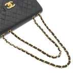 Chanel Chain Shoulder Bag Maxi Quilted 34 Black Gold Lambskin — view 4