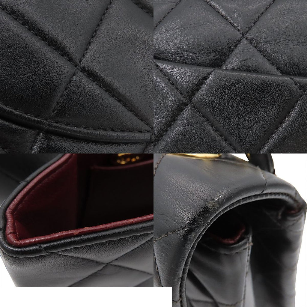 Chanel Chain Shoulder Bag Maxi Quilted 34 Black Gold Lambskin — view 7