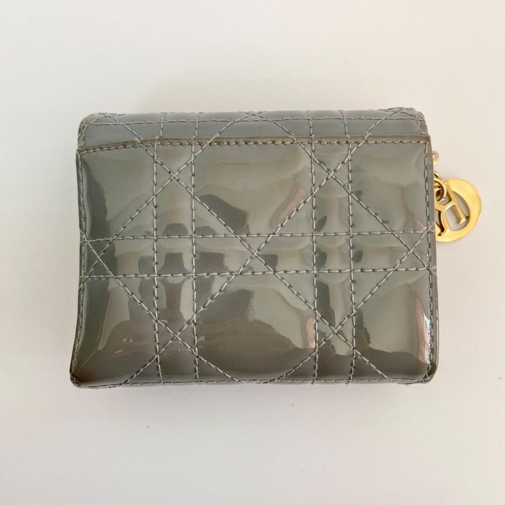 Dior Trifold Wallet Lotus Blue Gray Enamel — view 3