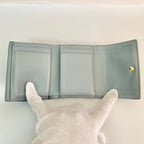 Dior Trifold Wallet Lotus Blue Gray Enamel — view 4