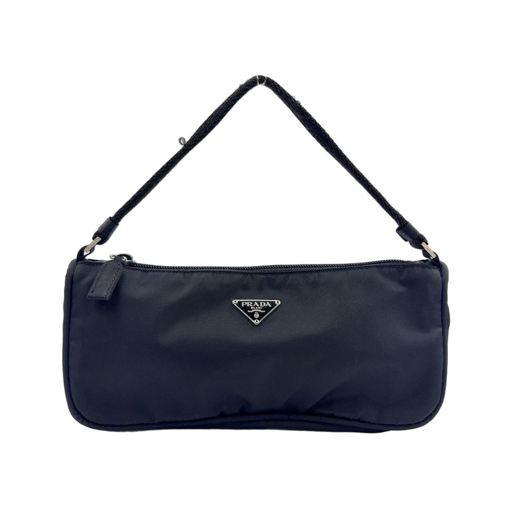 Prada Nylon Black Handbag Silver
