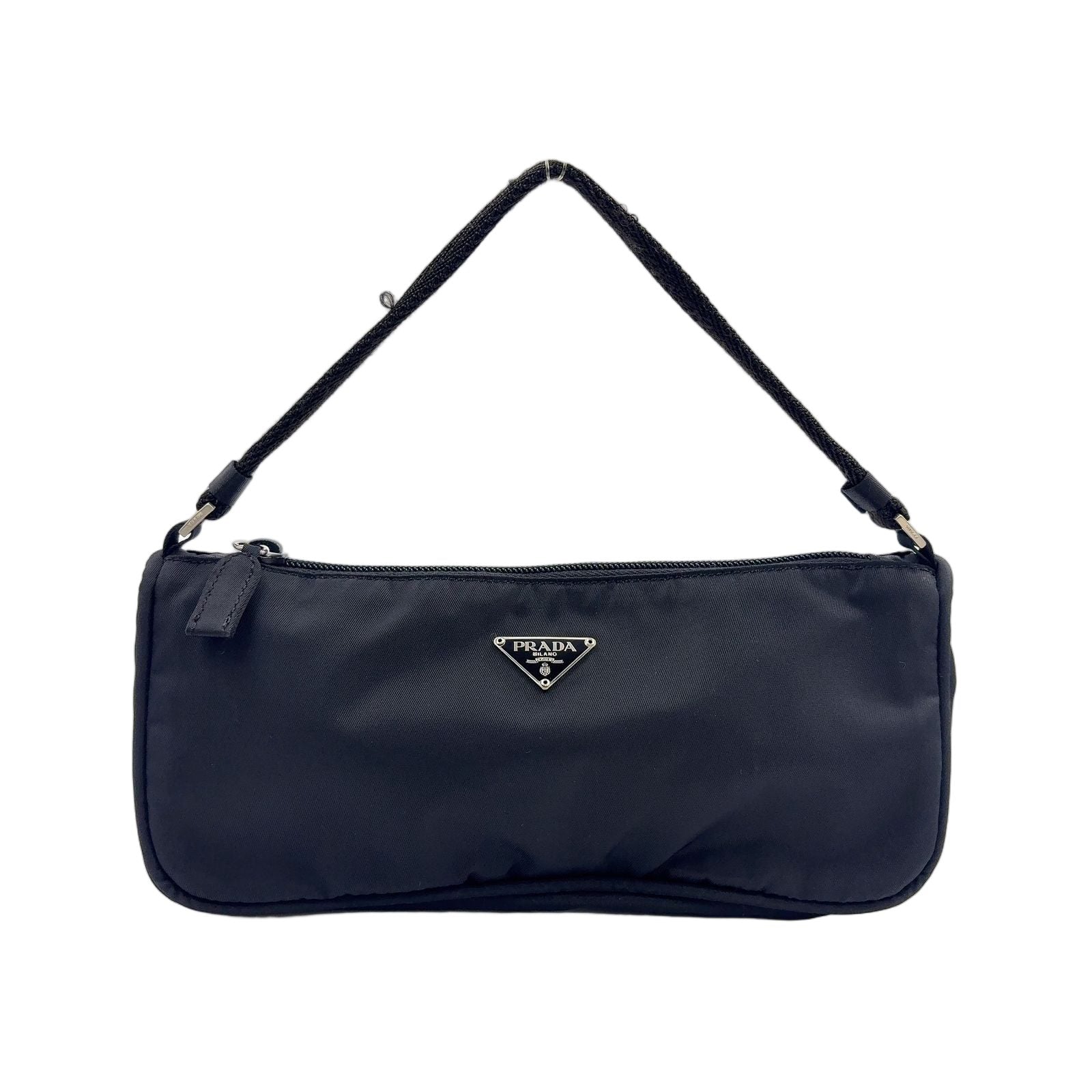 Prada Nylon Black Handbag Silver