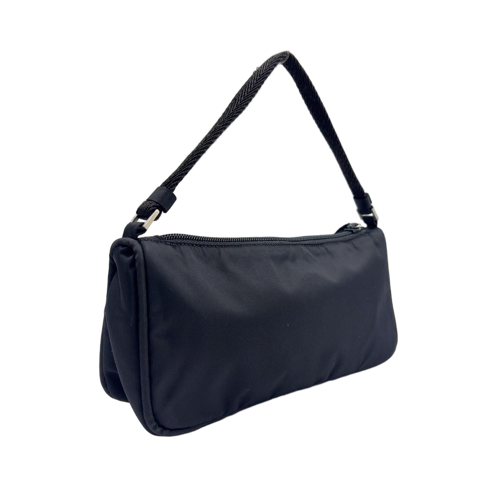 Prada Nylon Black Handbag Silver — view 2