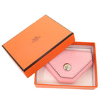 Hermes Le Van Cattle Chevre Rose Sakura Engraved A Silver Hardware Coin — view 2