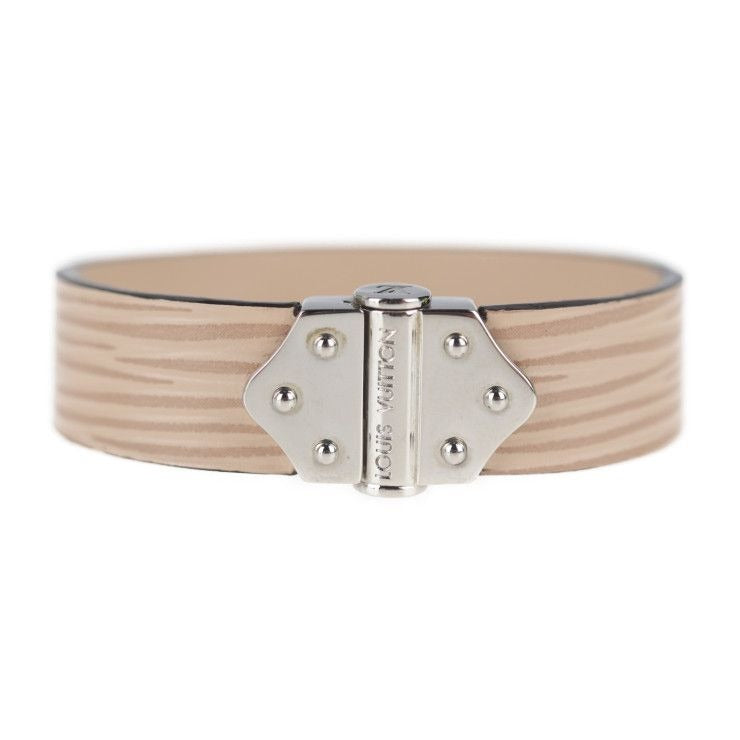 Louis Vuitton Bracelet Spirit M6754 F Epi Leather Beige Silver Hardware — view 2