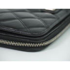 Chanel Paris New York Line Quilted Round Zipper Long Wallet — view 6