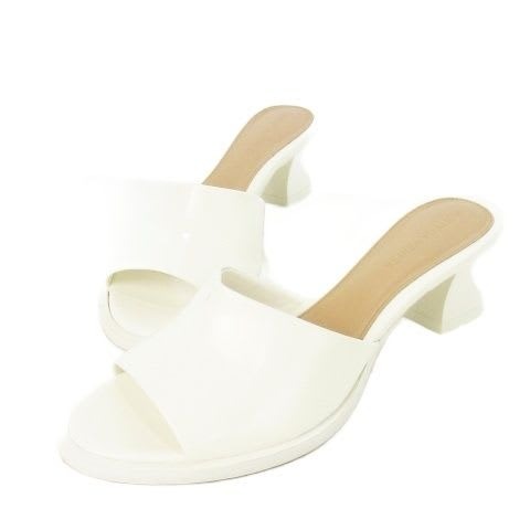 Bottega Veneta CHA Sandal Mule Leather 36.5 White CK26