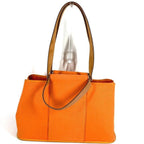 Hermes Tote Kabak Elan PM Canvas Leather Orange
