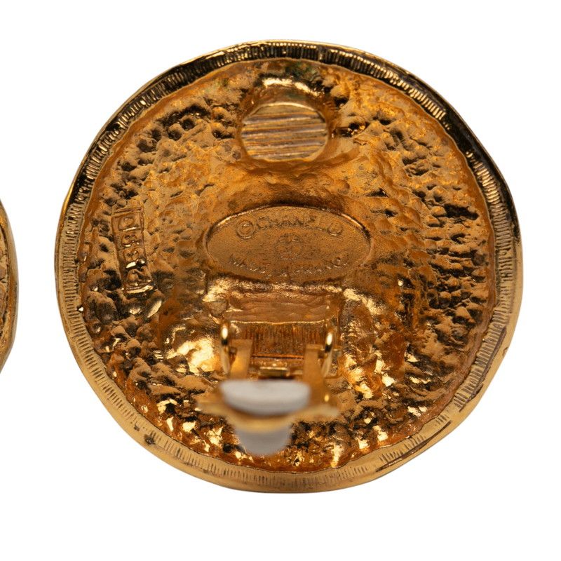 Chanel Quilted Coco Mark Gold Plated Earrings — view 5