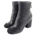Chanel 22K Coco Mark Leather Ankle Boots with Gold Hardware Black 36