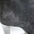 Saint Laurent Paris Knee High Suede Leather Heel Boots Black 37 — view 6