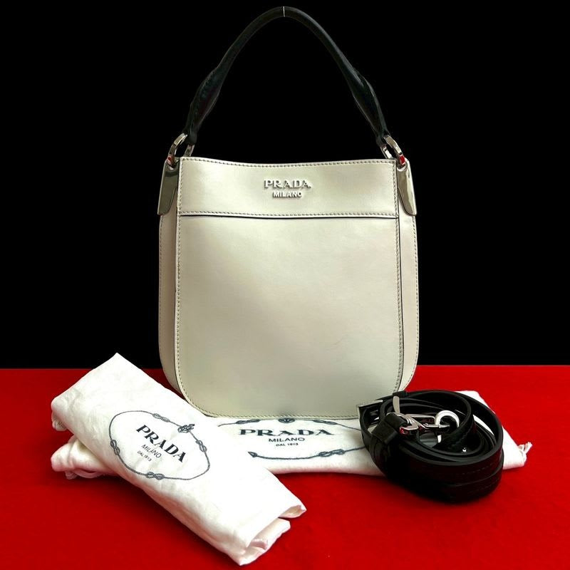 Prada Magit Logo Hardware Leather 2-Way Handbag Mini Tote Bag — view 2