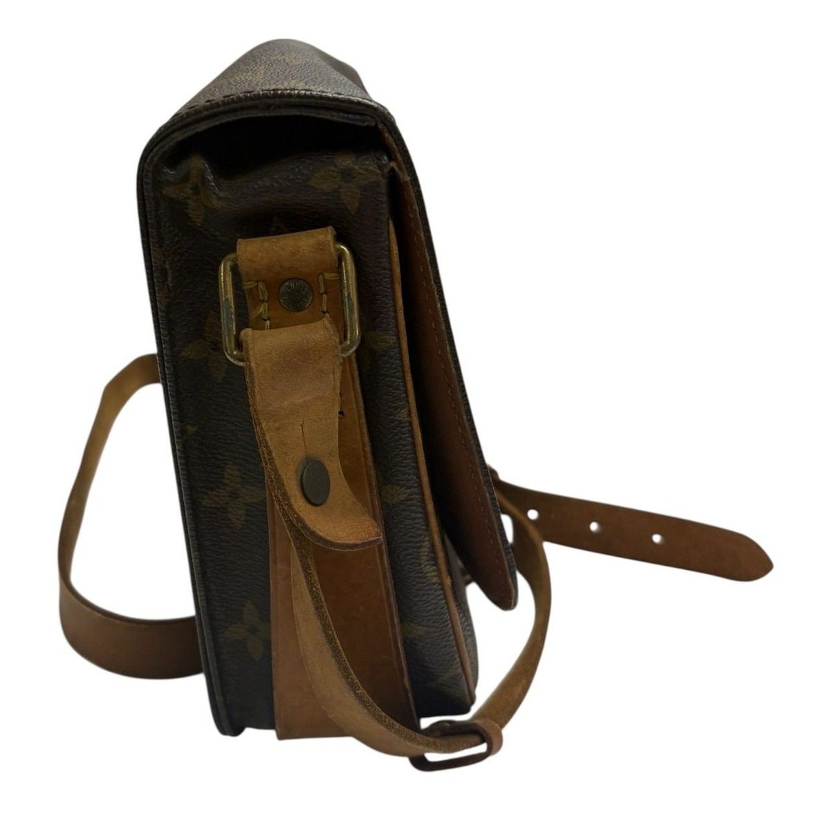 Louis Vuitton Monogram Brown Gold Leather Shoulder Bag — view 3