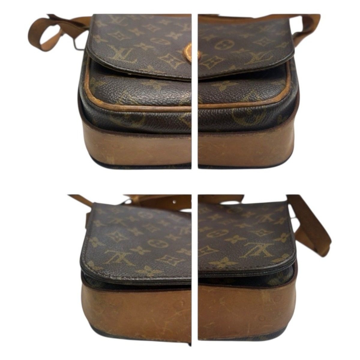 Louis Vuitton Monogram Brown Gold Leather Shoulder Bag — view 5
