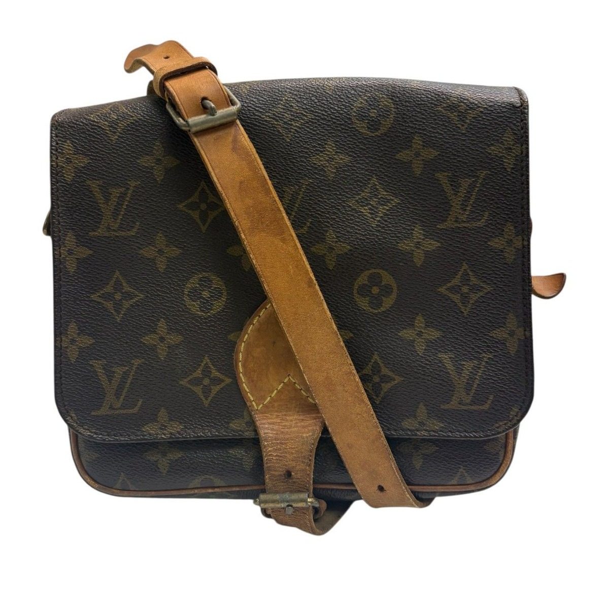 Louis Vuitton Monogram Brown Gold Leather Shoulder Bag