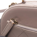 Chanel Shoulder Bag Quilted Gray Leather Top Handle 2-Way — view 8