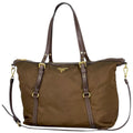 Prada Logo Tote 2-Way Shoulder Bag Nylon Brown
