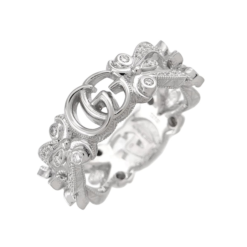Gucci Flora Ring Diamond 18k WG White Gold