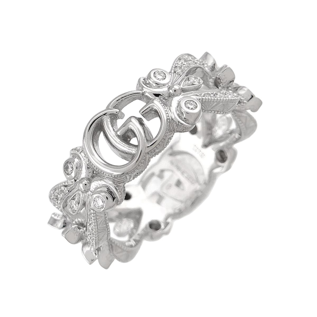 Gucci Flora Ring Diamond 18k WG White Gold