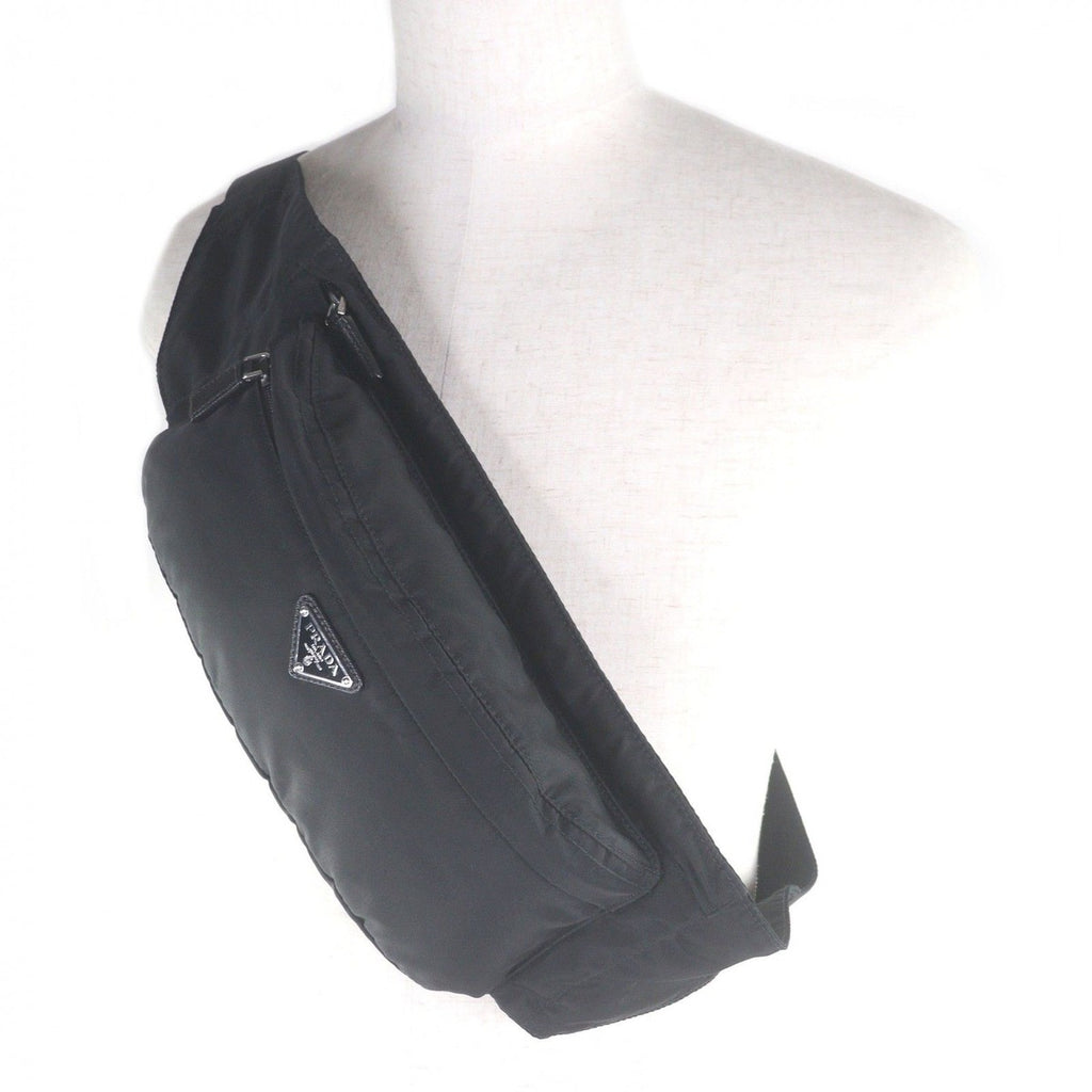 Prada Triangle Logo Plate Waist Pouch Shoulder Bag Black Recommended — view 2