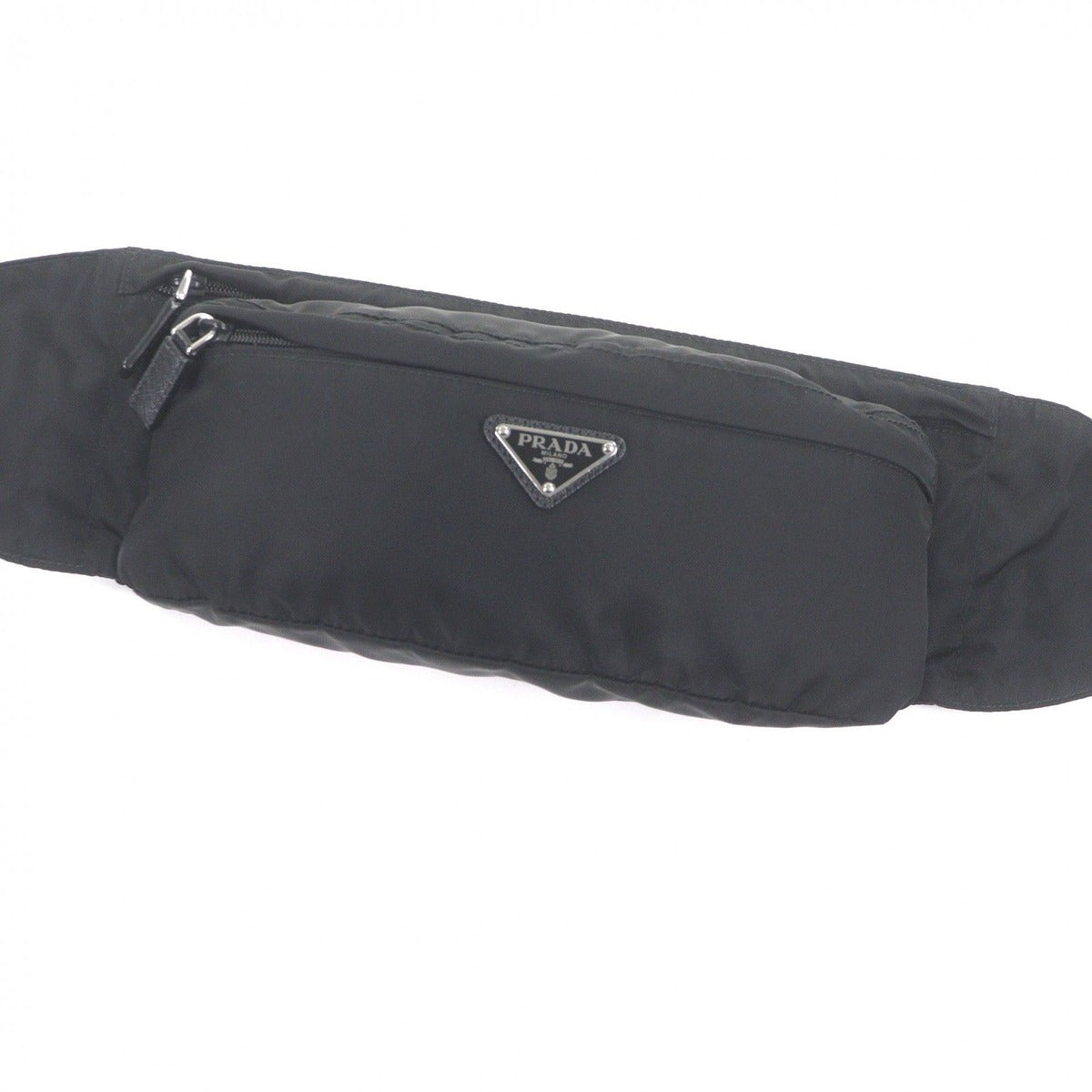 Prada Triangle Logo Plate Waist Pouch Shoulder Bag Black Recommended