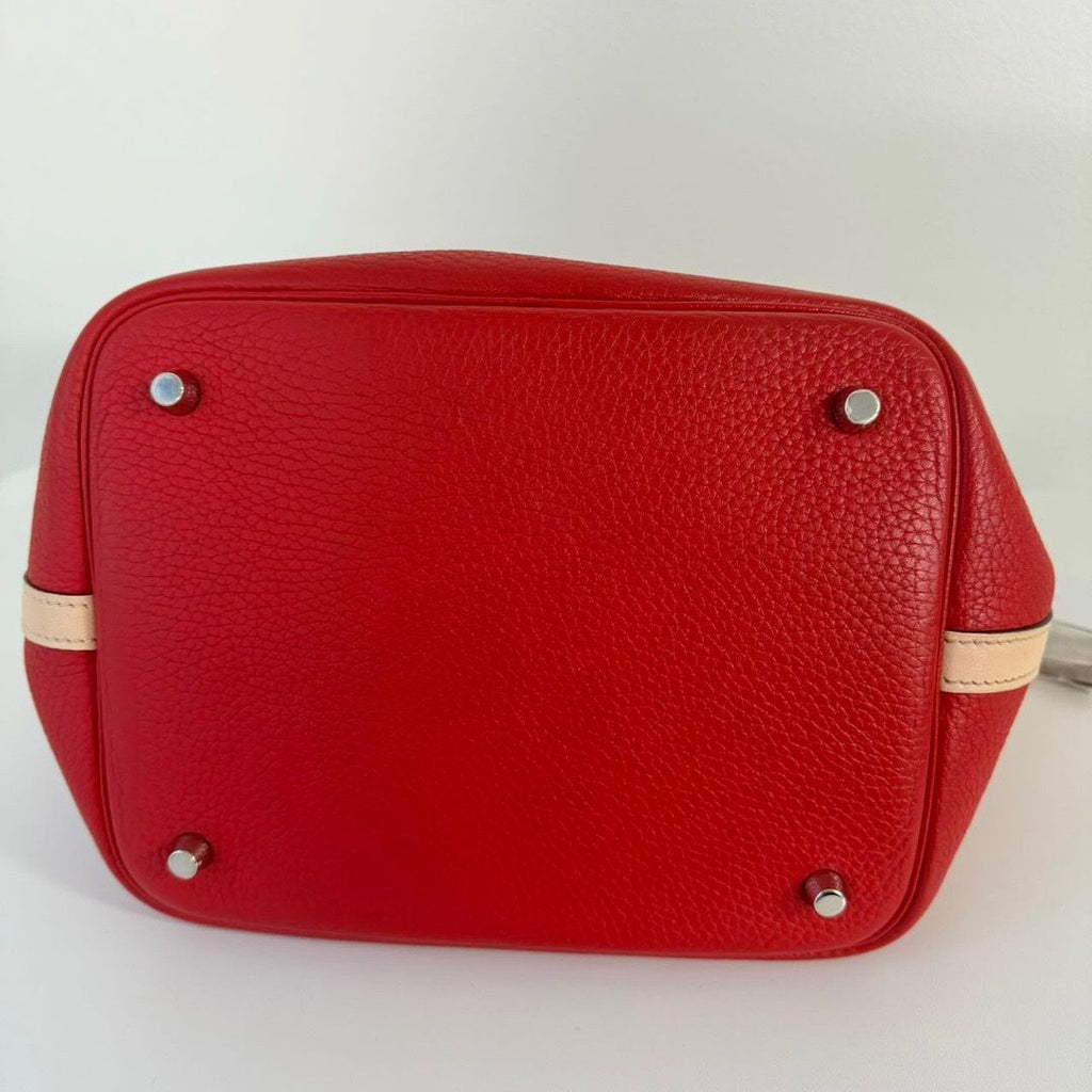 Hermes Picotin Lock Touch MM Rouge Tomato Rose Eglantine Taurillon Clemence — view 7