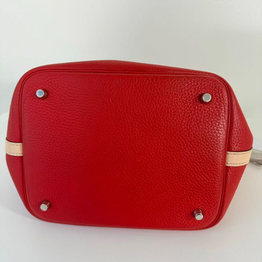 Hermes Picotin Lock Touch MM Rouge Tomato Rose Eglantine Taurillon Clemence — view 7