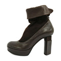 Fendi Thick Heel Platform Boots 36.5 Brown Leather Suede Short Back