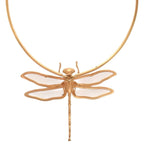 Dior Herbarium Dragonfly Metal Resin Pink Gold Clear Necklace 1506 — view 2