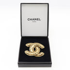 Chanel Coco Mark Quilted Gold Plated 34.3 g Brooch — view 9